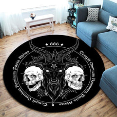 Goat Skull Tapestry Area Rug Demon Skeleton Carpet Home Decor