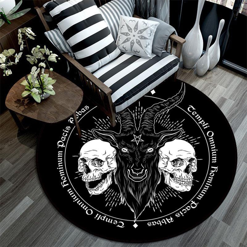 Goat Skull Tapestry Area Rug Demon Skeleton Carpet Home Decor