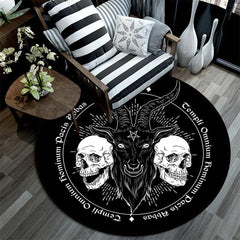 Goat Skull Tapestry Area Rug Demon Skeleton Carpet Home Decor
