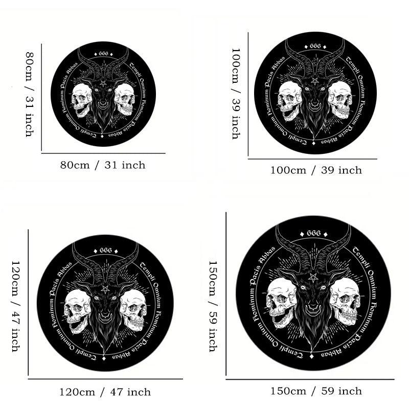 Goat Skull Tapestry Area Rug Demon Skeleton Carpet Home Decor