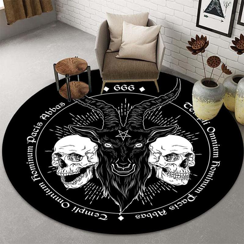 Goat Skull Tapestry Area Rug Demon Skeleton Carpet Home Decor