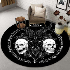 Goat Skull Tapestry Area Rug Demon Skeleton Carpet Home Decor