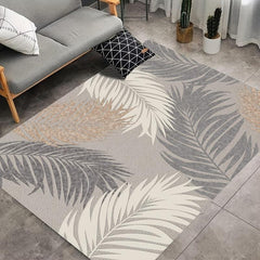 Flannel Floor Foam Mat Leaf Printed Indoor Rug Non-slip Absorbent Washable