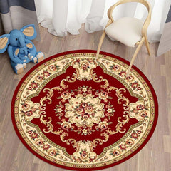 Modern Round Rug With Flowers Fringe Thicken Area Rug