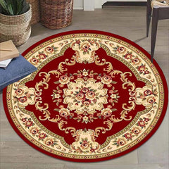 Modern Round Rug With Flowers Fringe Thicken Area Rug
