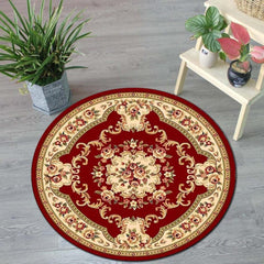 Modern Round Rug With Flowers Fringe Thicken Area Rug