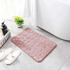 Memory Foam Bath Mat Cobblestone Bathroom Rugs Water Absorbent Bath Mats
