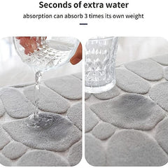 Memory Foam Bath Mat Cobblestone Bathroom Rugs Water Absorbent Bath Mats