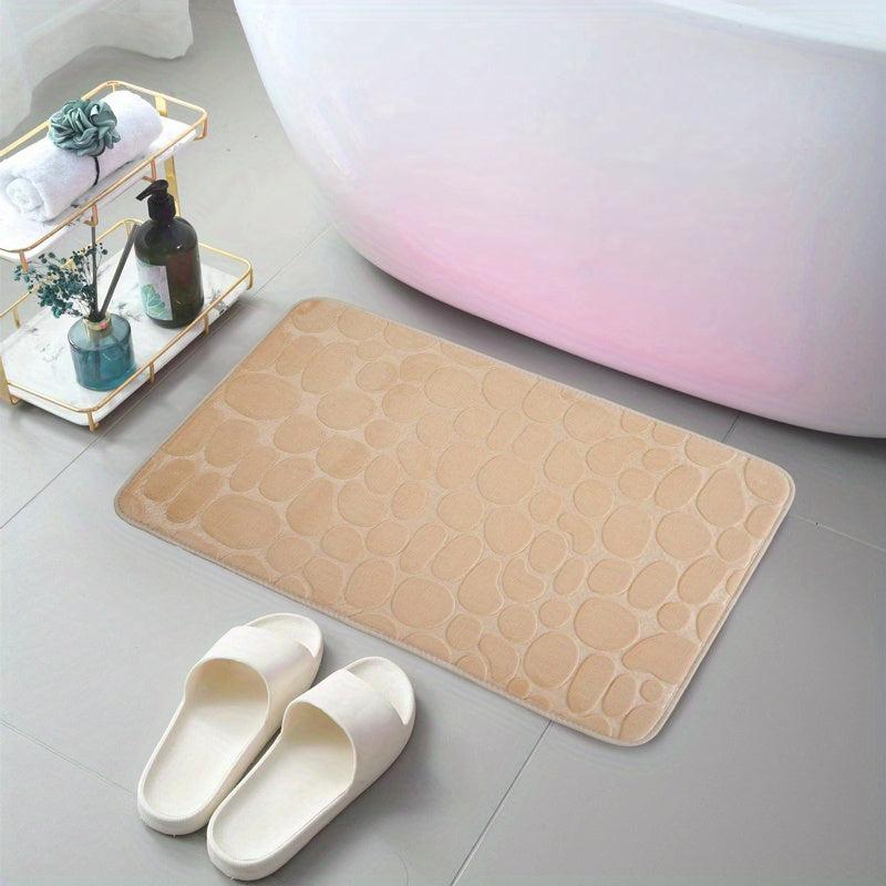 Memory Foam Bath Mat Cobblestone Bathroom Rugs Water Absorbent Bath Mats
