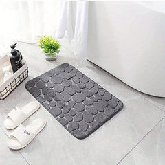 Memory Foam Bath Mat Cobblestone Bathroom Rugs Water Absorbent Bath Mats