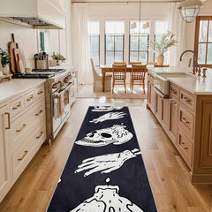 Halloween Skull Print 2'X10' Runner Rug Modern Laundry Room Oriental Hallway Mat