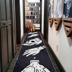 Halloween Skull Print 2'X10' Runner Rug Modern Laundry Room Oriental Hallway Mat