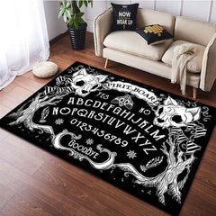 Cat Skull Pattern Carpet Door Floor Mat Non-slip Living Room Decor Rug Art