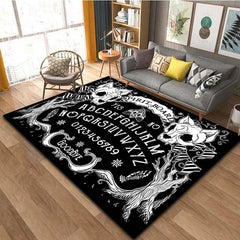 Cat Skull Pattern Carpet Door Floor Mat Non-slip Living Room Decor Rug Art