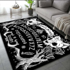 Cat Skull Pattern Carpet Door Floor Mat Non-slip Living Room Decor Rug Art