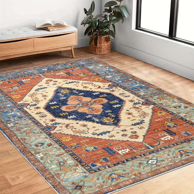 1pc Bohemian Printed Flannel Foam Mat Non-slip Floor Rug