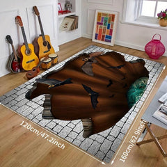 3D Illusion Floor Mat Anti Slip Carpet for Living Room Bedroom Hallway Bathroom