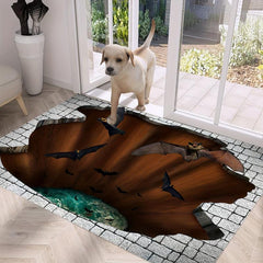 3D Illusion Floor Mat Anti Slip Carpet for Living Room Bedroom Hallway Bathroom