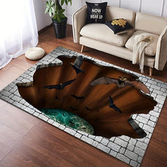 3D Illusion Floor Mat Anti Slip Carpet for Living Room Bedroom Hallway Bathroom