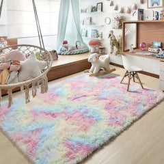 Tie Dye Gradient Rug for Bedroom Living Room Coffee Table Mat