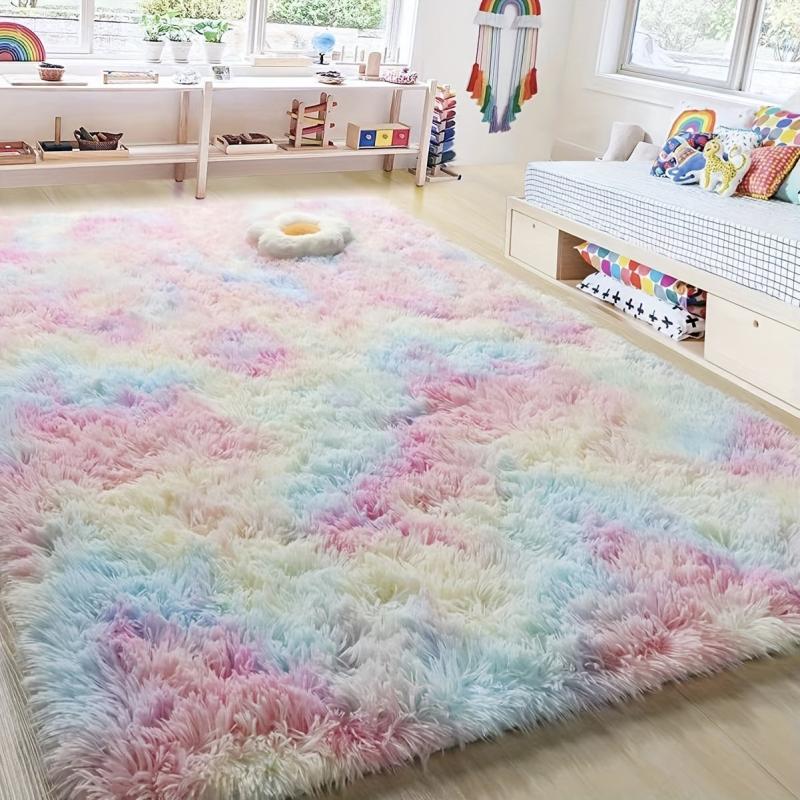 Tie Dye Gradient Rug for Bedroom Living Room Coffee Table Mat