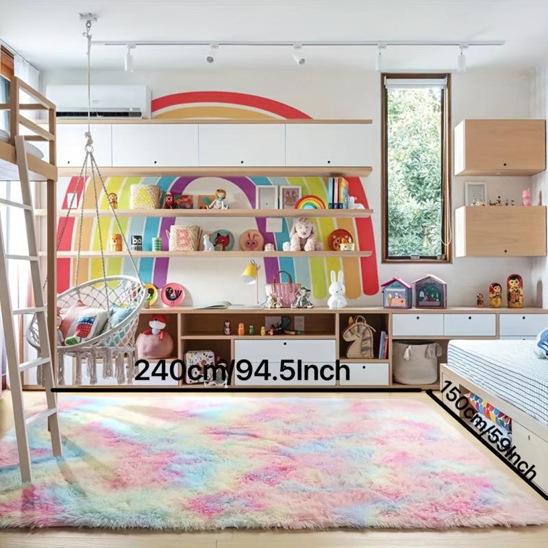 Tie Dye Gradient Rug for Bedroom Living Room Coffee Table Mat