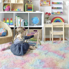 Tie Dye Gradient Rug for Bedroom Living Room Coffee Table Mat
