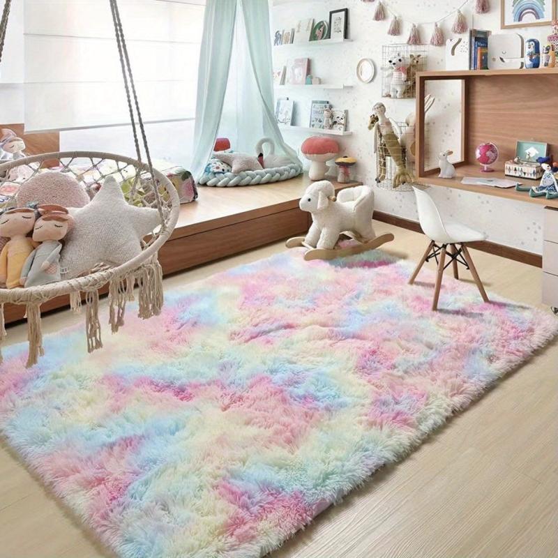 Tie Dye Gradient Rug for Bedroom Living Room Coffee Table Mat