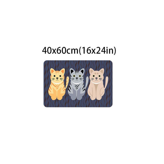 Absorbent Cat Kitchen Rug Anti Fatigue Waterproof Non Slip Carpet