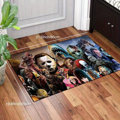 Horror Movie Pattern Area Rug Halloween Prints Carpet Hand Washable Decor