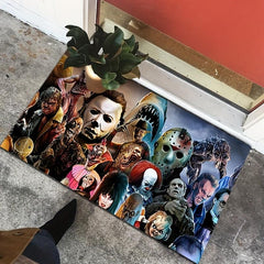 Horror Movie Pattern Area Rug Halloween Prints Carpet Hand Washable Decor