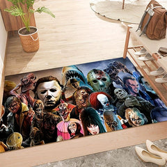 Horror Movie Pattern Area Rug Halloween Prints Carpet Hand Washable Decor