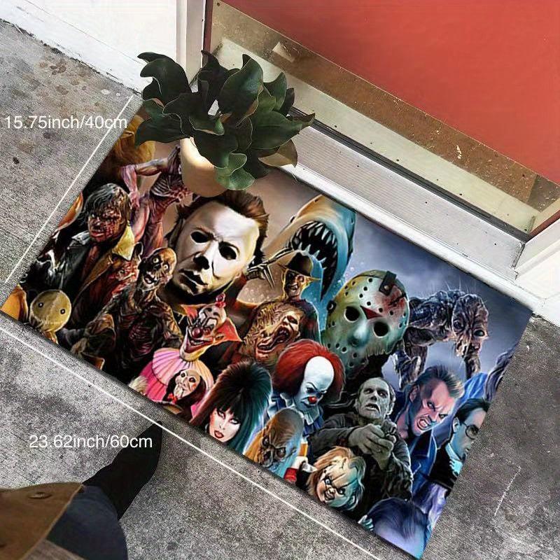 Horror Movie Pattern Area Rug Halloween Prints Carpet Hand Washable Decor
