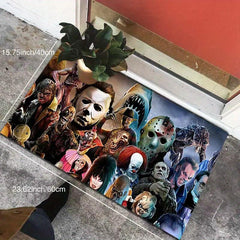 Horror Movie Pattern Area Rug Halloween Prints Carpet Hand Washable Decor