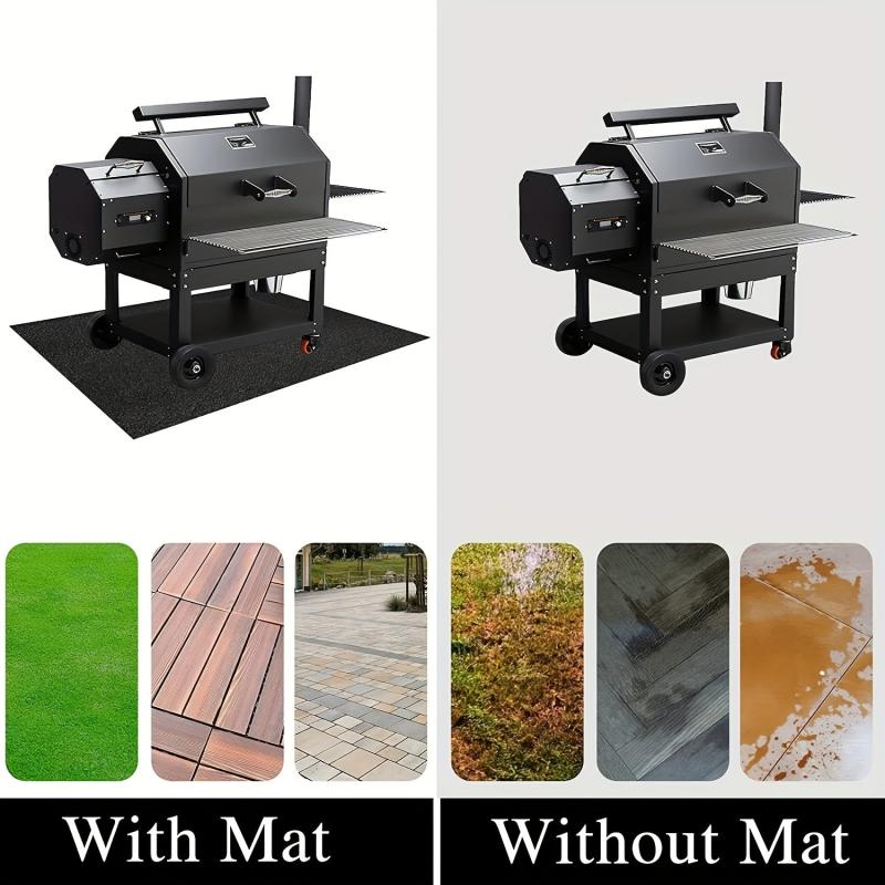 Waterproof BBQ Floor Mats, 91x127 cm, Outdoor Grill Mat 61x74 cm