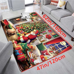 Christmas Red Carpet Red Car Christmas Tree Carpet Indoor Anti Skid Carpet