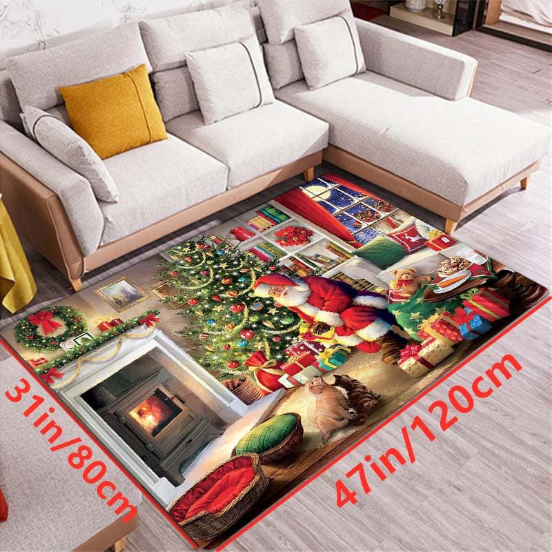 Christmas Red Carpet Red Car Christmas Tree Carpet Indoor Anti Skid Carpet
