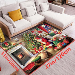 Christmas Red Carpet Red Car Christmas Tree Carpet Indoor Anti Skid Carpet