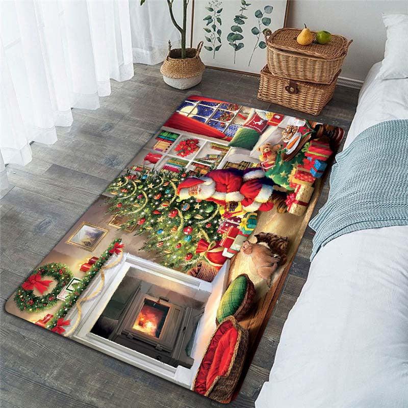 Christmas Red Carpet Red Car Christmas Tree Carpet Indoor Anti Skid Carpet