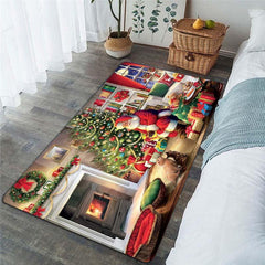 Christmas Red Carpet Red Car Christmas Tree Carpet Indoor Anti Skid Carpet