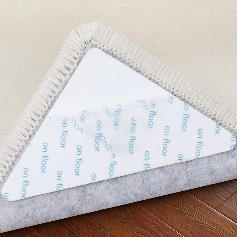 12pcs Rug Tape Anti Curling Non Slip Reusable Rug Pad for Hardwood Floors