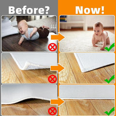 12pcs Rug Tape Anti Curling Non Slip Reusable Rug Pad for Hardwood Floors
