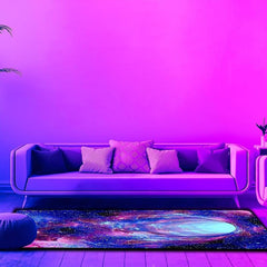 Universe Printed Flannel Carpet, Anti-slip & Anti-dirt Mat for Home Living Room