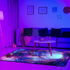 Universe Printed Flannel Carpet, Anti-slip & Anti-dirt Mat for Home Living Room