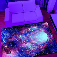 Universe Printed Flannel Carpet, Anti-slip & Anti-dirt Mat for Home Living Room
