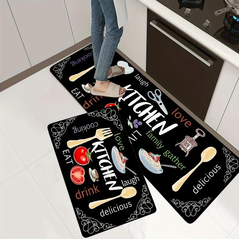 Stain Resistant Kitchen Rug Memory Foam Mat Waterproof Soft Cushioned