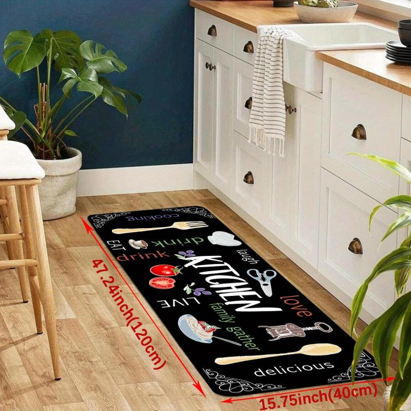 Stain Resistant Kitchen Rug Memory Foam Mat Waterproof Soft Cushioned
