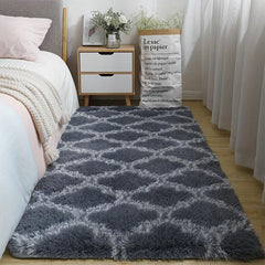 Soft Area Rug Fluffy Non-slip Tie Dyed Bedside Rug