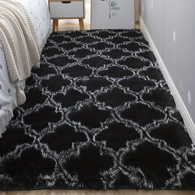 Soft Area Rug Fluffy Non-slip Tie Dyed Bedside Rug