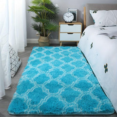 Soft Area Rug Fluffy Non-slip Tie Dyed Bedside Rug